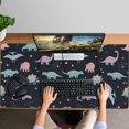 thumbnail image 4 of Long Mouse Pads for Desk,Black Dinosaurs Stars Pterosaurs Pattern Desk Mats on Top Of Desks, Desk Mouse Pad Extra Large with 3mm Non-Slip Base and Stitched Edge for Gaming,Office,Work,Home 47.3"x23.6", 4 of 6