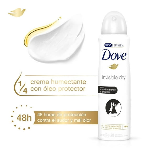 Dove invisible dry anti manchas blancas y amarillas deodorant spray 150 ml