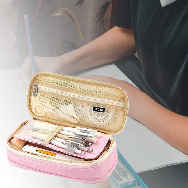 Estuche de papelería shamjiam clásico para lápices de bolsillo Rosa beige