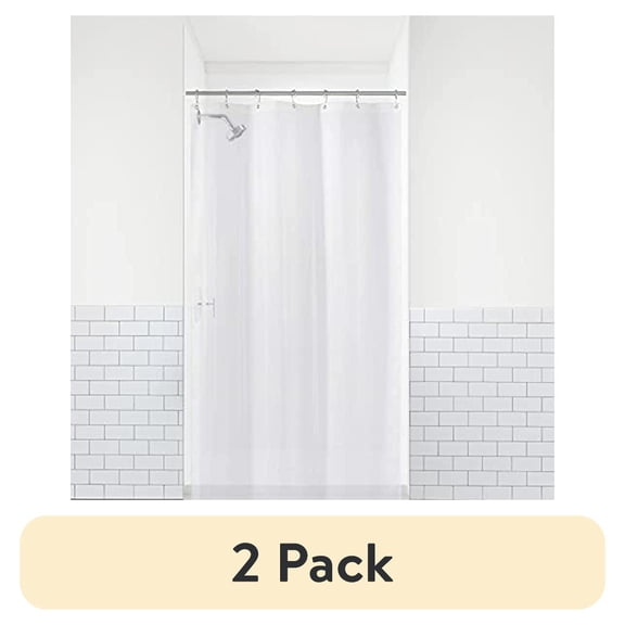 (2 pack) LiBa PEVA 8-Gauge Bathroom Shower Curtain Liner, 36" W x 72" H 8G Frosted, Heavy-Duty Thickness Stall Shower Liner, Waterproof, Mold & Mildew-Resistant, Heavyweight Non-Toxic Fabric