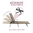 thumbnail image 3 of Camastro Reclinable Metálico Textileno Jaspeado Jardín Alberca Terraza Soporta 120kg, 3 of 5