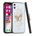 thumbnail image 5 of For Samsung Galaxy Z Flip 5 Diamond Bling Sparkly Glitter Ornaments Engraving Hybrid Armor Rugged Fashion Cover ,Xpm Phone Case [ White Garden Butterflies ], 5 of 8