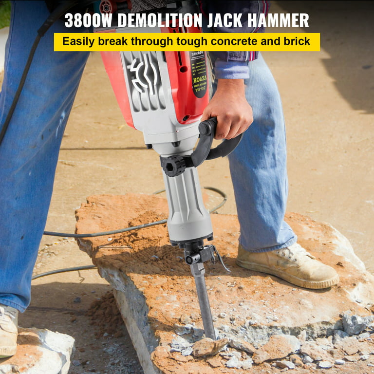 VEVOR Demolition Jack Hammer, 3800W 1800BPM, 1-1/8 Hex Heavy Duty