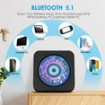 thumbnail image 4 of CD Player with Speakers Bluetooth Desktop CD Players for Home Radio CD Player with Remote Control HiFi Speakers Dust Cover LED Screen Timer Supports AUX USB TF Card Playback for Gift, 4 of 7
