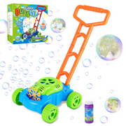 Fixget Bubble Machine for Kids, Automatic Bubble Lawn Mower, Summer Fun Bubble Blowing Push Toys, Bubble Solution Included, Outdoor Play Toys Birthday Gift for Kids Toddler