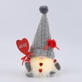 thumbnail image 2 of Valentine's Day Gnome Decor Doll with Fuzzy Knit Hat and Embracing Heart – Fabric Faceless Rudolf-Themed Home Decoration, 2 of 3