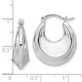 thumbnail image 3 of Auriga Fine Jewelry 925 Sterling Silver Rhodium-plated Graduating Puffed Hoop Earrings for Women, 3 of 5