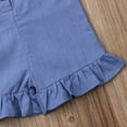 thumbnail image 4 of Toddler Kids Baby Girl Summer Clothes Ruffle Romper Jumpsuit Overalls Outfits Blue 3-4 Years, 4 of 6