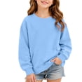 thumbnail image 3 of Girls Soft Pullover Sweatshirts Crewneck Comfortable Long Sleeve Sweatshirt with Pocket Elastic Cuffs Gentle on skin Durable, 3 of 9