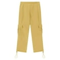 thumbnail image 4 of Boys' Cargo Sweatpants Kids Drawstring Athletic Performance Jogger Pants Open Bottom Pants with Pockets, 4 of 5