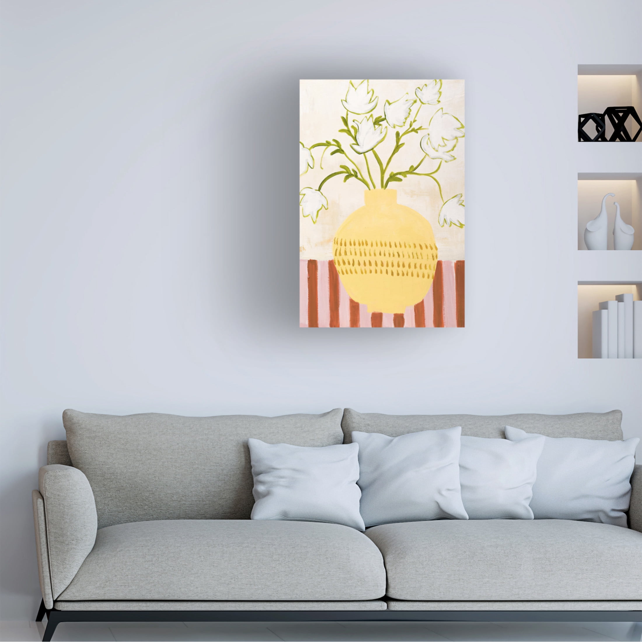 Canvas Wall Art - Design Fabrikken 'Yellow Vase' Wall Art for Living Room, Bedroom, or Office Décor by Trademark Fine Art - 30 x 47 Inches