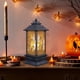 thumbnail image 4 of Mini Farol de Halloween | Farol portátil LED con vela | Lámpara decorativa de plástico negro alimentada por pilas | Acento central para fiestas | 13x5x5cm | 1-Pack, 4 of 6
