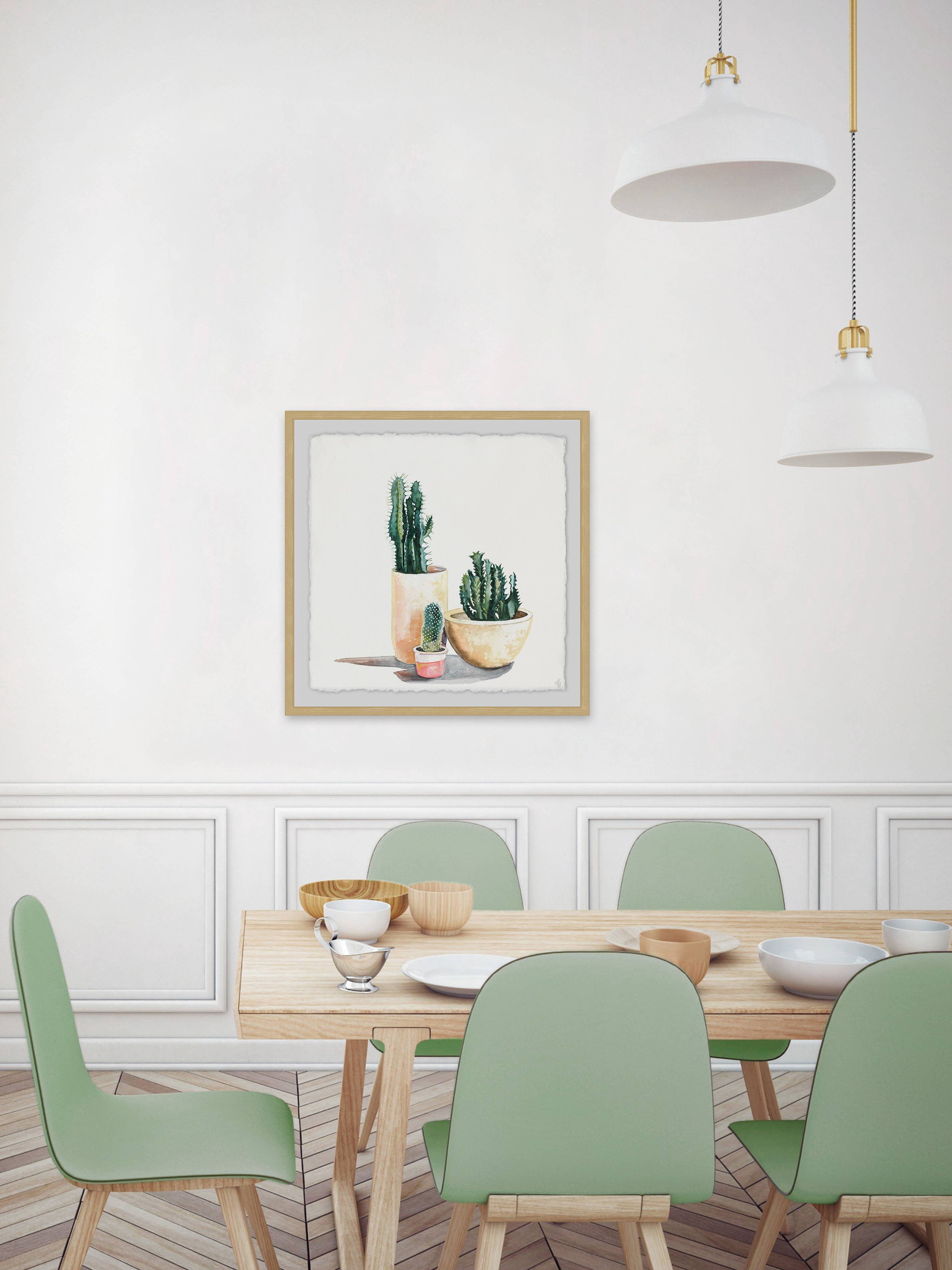 Desert In Pot Framed Painting Art Print, 32.00" x 1.50"