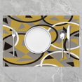 thumbnail image 2 of Geometric Placemats Set of 4 Geometry Placemats for Dining Table Indoor Outdoor Kitchen 12"x18" Circle Triangle Table Mats Placemat Kitchen Dining Table Yellow Grey Modern Art, 2 of 4