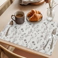 thumbnail image 3 of Gray Flowers Placemats Set of 4, Vintage Farm Floral Plant Spring Country Non-Slip Place Mats Washable Table Mats for Kitchen Dining Table Decorations Indoor/Outdoor, 3 of 9