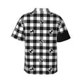 thumbnail image 3 of Balery Anchor Black Tartan Plaid Print Men's Hawaiian Shirts Short Sleeve Beach Shirt Relaxed Fit Vacation Button Down Shirts-Large, 3 of 9