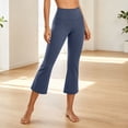 thumbnail image 2 of SAWOBUUN Womens High Waisted Capri Yoga Pants Bootcut Flare Cropped Leggings Tummy Control Stretch Workout Capris for Gym Yoga Running, 2 of 9