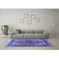 thumbnail image 3 of Ahgly Company Machine Washable Indoor Square Persian Blue Traditional Area Rugs, 8' Square, 3 of 4
