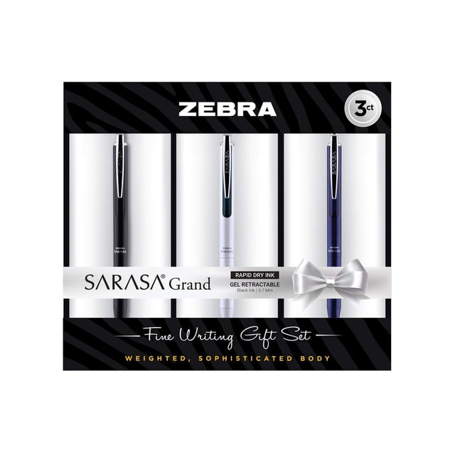 Bolígrafo de gel Zebra Sarasa Grand 0.7mm tinta negra paquete de 3