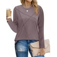 thumbnail image 2 of Fantaslook Women Plus Size Tops Pleated Crewneck Long Sleeve Shirts Dressy Casual Blouses Fall Tunic Tops, 2 of 7