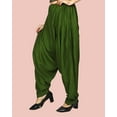 thumbnail image 4 of Stylesindia Womens Loose Fit Rayon Dhoti Pant Patiala Slawar Bottom Harem Pants Free Size (26 Inch to 38 Inch) (US, Alpha, One Size, Regular, Regular, Olive Green), 4 of 4