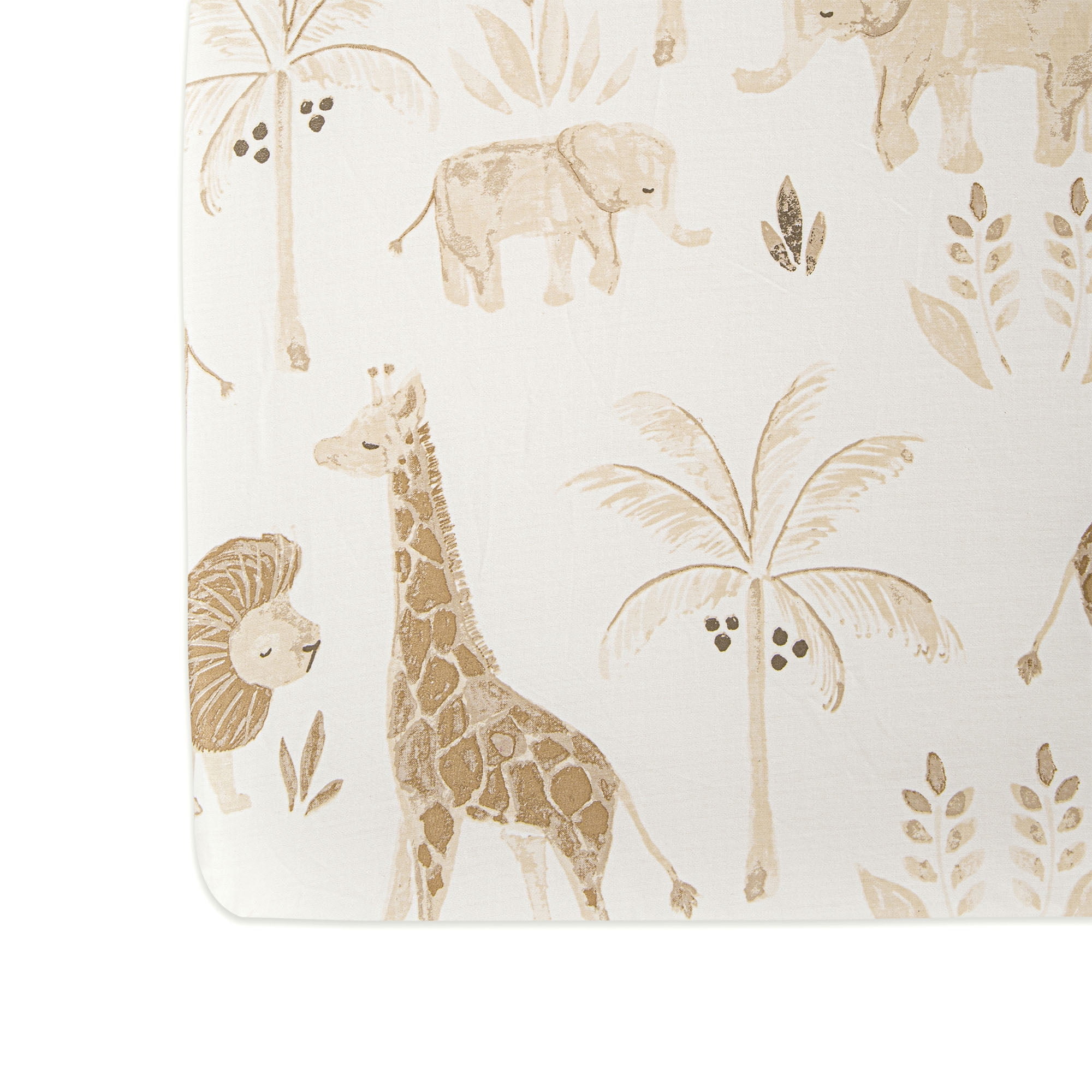 Crane Baby Kendi Fitted Crib/Toddler Bed Sheets, Safari Animal Nursery, Cotton Crib Sheets
