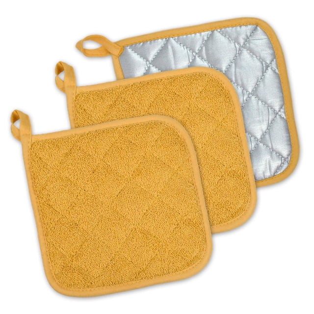 Colección Potholder DII Basic Terry, 100% algodón, 3 piezas