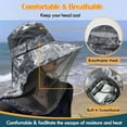 thumbnail image 4 of Mosquito Heat Net Sun Hat with Neck Flap, UPF 50+ UV Protection Safari Cap Wide Brim Fishing Hiking Hat for Men Women, Camouflage Gray, 4 of 7
