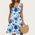 thumbnail image 5 of Taylonsss Womens Casual Dress Floral Print Sleeveless Round Neck Short Length Casual Comfort Everyday Outfit, 5 of 6