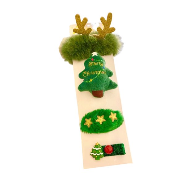 4 unids/set Clip de pelo de Navidad lindo Festival Navidad Año Nuevo trabajo foto Cosplay decoración horquilla accesorios regalos mujeres Kits de decoración para fiestas Árbol de Navidad Bearachild HA069799-03