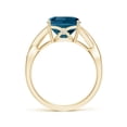 thumbnail image 3 of ANGARA Natural Cushion 3.3 ct London Blue Topaz Ring with Diamonds in 14K Yellow Gold for Women (Size-9mm) | November Birthstone, Anniversary, Jewelry Gift for Women | Natural London Blue Topaz Ring, 3 of 12