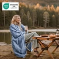thumbnail image 3 of ROSEKIND Striped Blanket, Premium Faux Fur Touch Ribbed Throw for Sofa and Bed, Cozy Gift for Adults and Friends, 80''x90'', Dusty Ocean, 3 of 6