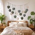 thumbnail image 7 of Handwoven Boho Leaf Wall Hanging with Wooden Beads and Layered Tassels, Cotton Macrame Tapestry for Bedroom Living Room Hotel Rustic European Decor, 7 of 7