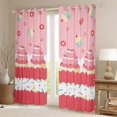 thumbnail image 2 of Castle Fairy Kids Children Teens Cartoon Cupcake Dessert Curtains Pack of 2 (42x84 Each),Kawaii Floral Flowers Curtains Blackout,Dreamy Princess Food Bedroom Curtains,Breathable Home Decor, 2 of 6
