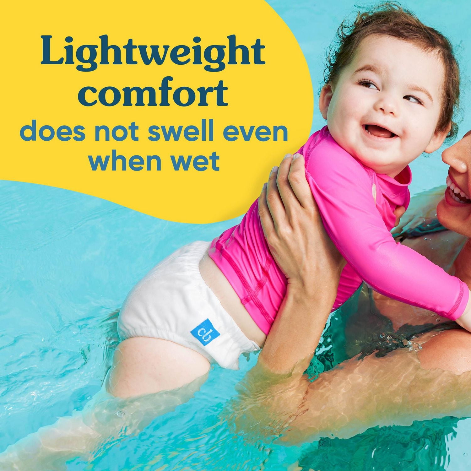 Reusable Swim Diaper Drawstring The Whale on White Medium