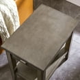 thumbnail image 5 of Leick Home 1-Drawer Solid Wood Laurent Side Table with Shelf, Smoke Gray Wash, 5 of 13