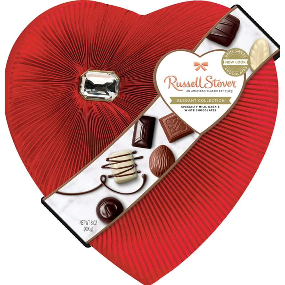 Russell Stover Diamond Brooch Heart Box of Valentines Assorted