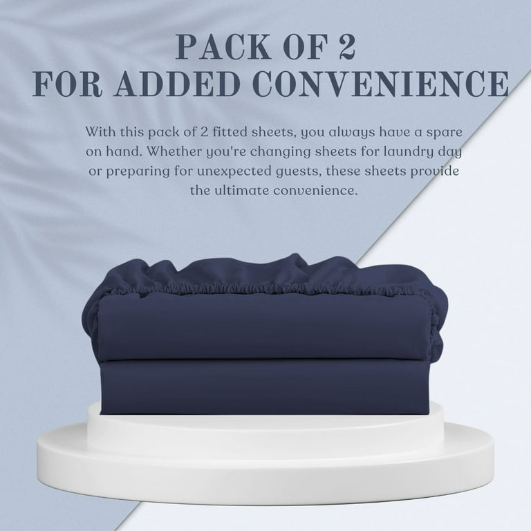 Cot Sheet 31 x 75 x 9 Narrow Twin Size 2 Piece Cot Fitted Sheet RV Bunk Camp Bunk Guest Beds Army Cots Trifold Mattress Navy Blue Solid
