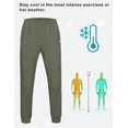 thumbnail image 3 of Little Donkey Andy Men's Quick-Drying Running Pants, Stretch Cooling Performance Mens Joggers with Pockets (Grey Green S), 3 of 7