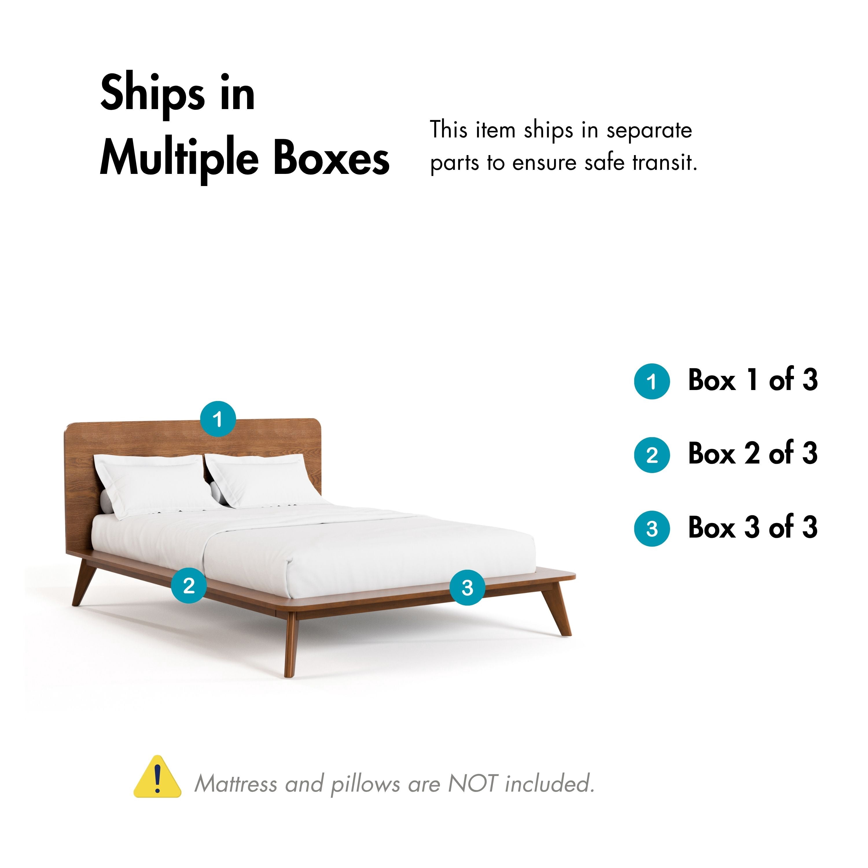 Furniture of America Erik Adult Queen Round Edge Solid Wood Mattress Ready Bed, Walnut