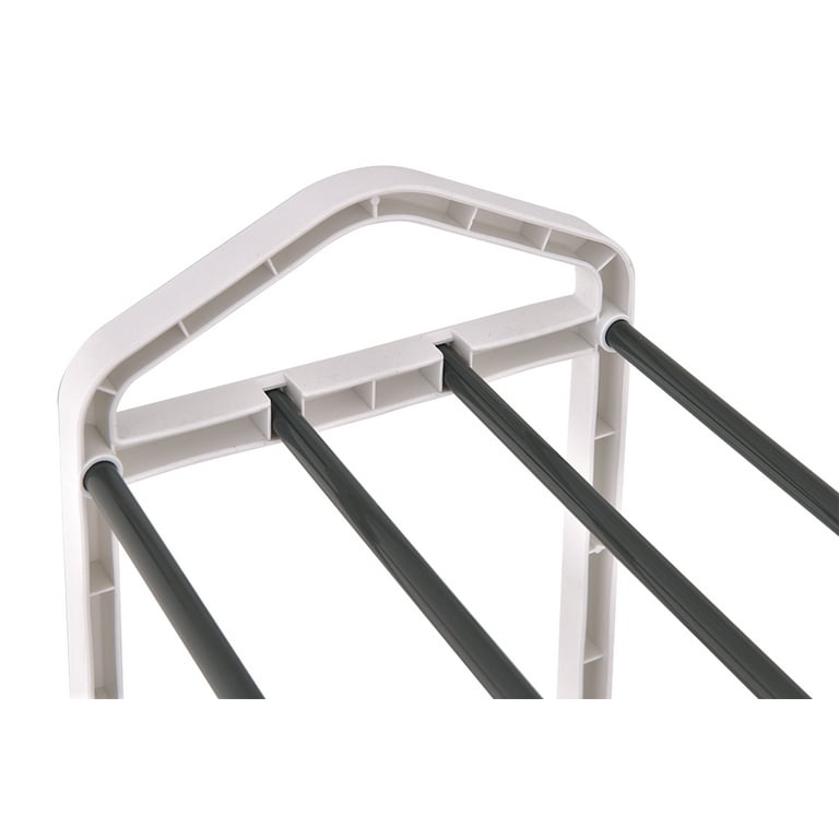 Mainstays 4 Tier Shoe Rack White Plastic Frame Gray Coating up to 12 Pairs