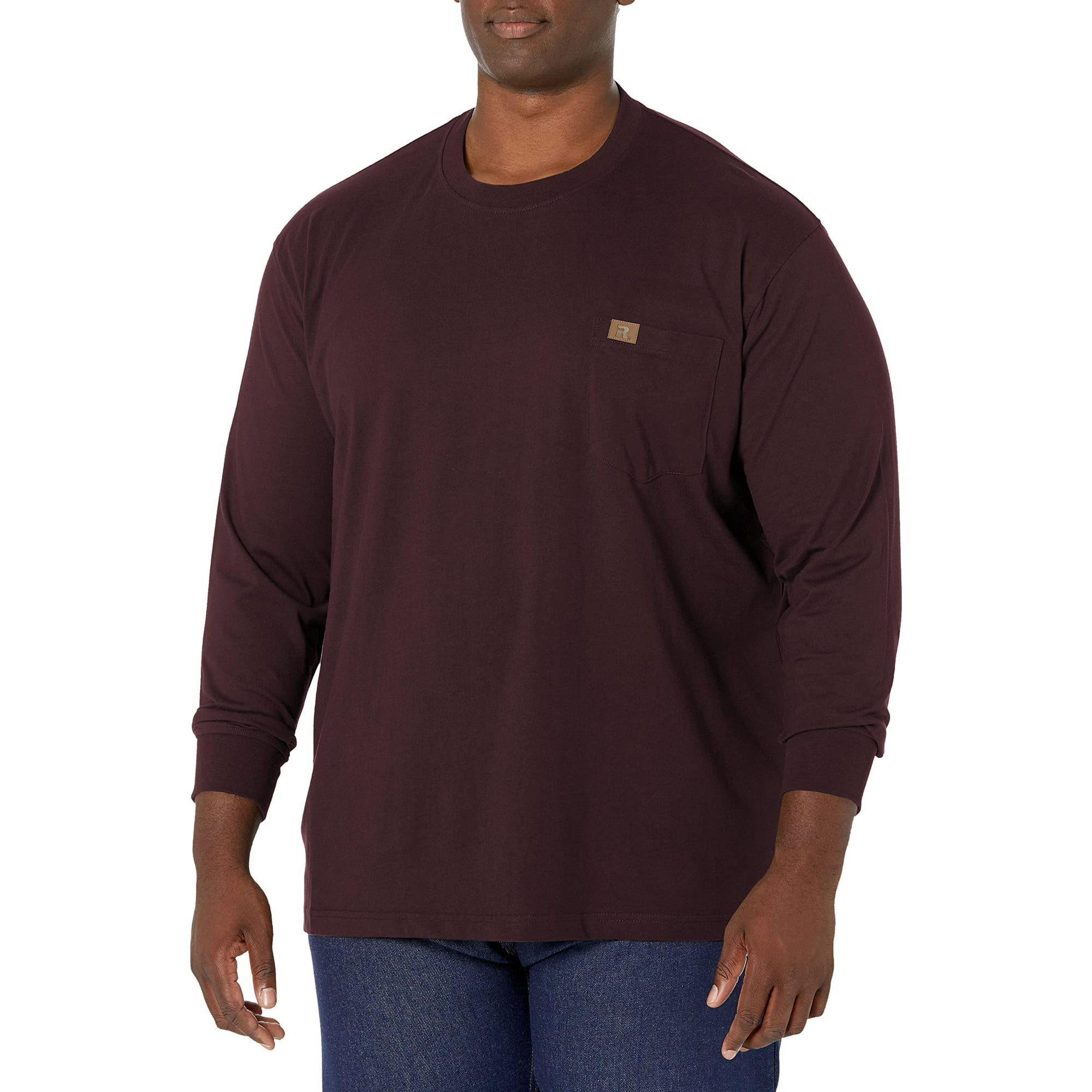 RIGGS WORKWEAR by Wrangler Men's Long Sleeve Pocket T- Shirt,Burgundy,3X  Big | Walmart Canada