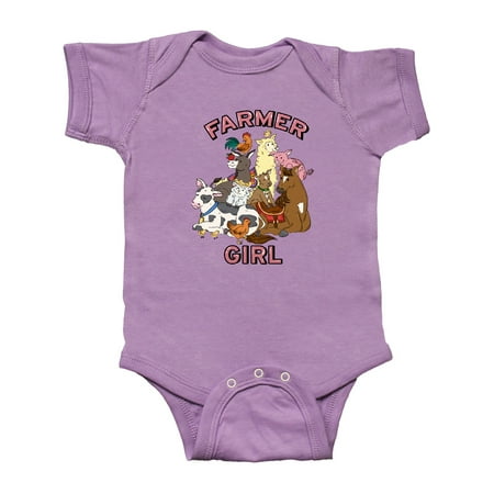 

Inktastic Farmer Girl with Happy Farm Animals Gift Baby Boy or Baby Girl Bodysuit