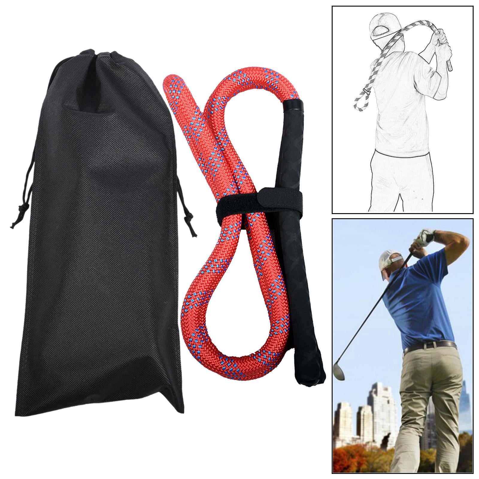 harayaa Golf Swing Rope Trainer Golf Practice Anti Slip Grip Golf Swing Red Rope Black Grip
