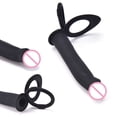 thumbnail image 2 of Correa de silicona negra de 5,5 pulgadas en el tapón Anal del pene, consolador Anal con correa de doble penetración vibratoria, Juguetes sexuales para adultos Gao Jinjia LED, 2 of 2