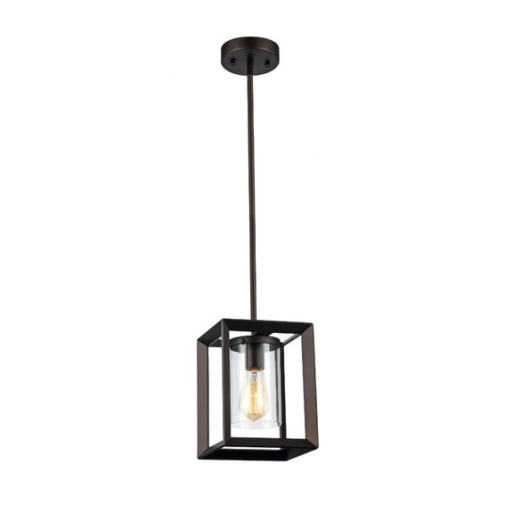 IRONCLAD Industrial-style 1 Light Rubbed Bronze Ceiling Mini Pendant 7" Shade