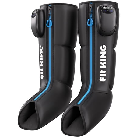 FIT KING Cordless Foot and Calf Massage Boots, Air Compression Massager with 3 Modes, 6 Intensity Levels, Rechargeable Leg Recovery System