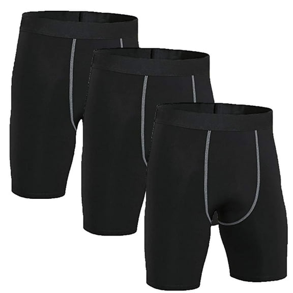 LANBAOSI 3 Pack Boys Compression Shorts Active Underwear Performance Boxer Briefs Size 5