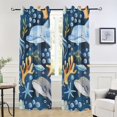 thumbnail image 5 of Jellyfish Whales Stars Blackout Curtain Panels Drapes Privacy Assured with Light Filtering Curtains for Living room Bedroom Bathroom Window, 5 of 6
