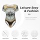 thumbnail image 4 of Fotbe Magnetic Old Compass On World Map Body de Mujer con Cuello Redondo y Mangas Cortas, Sin Mangas Ajustado, Suave, Cómodo y Básico-Large, 4 of 7